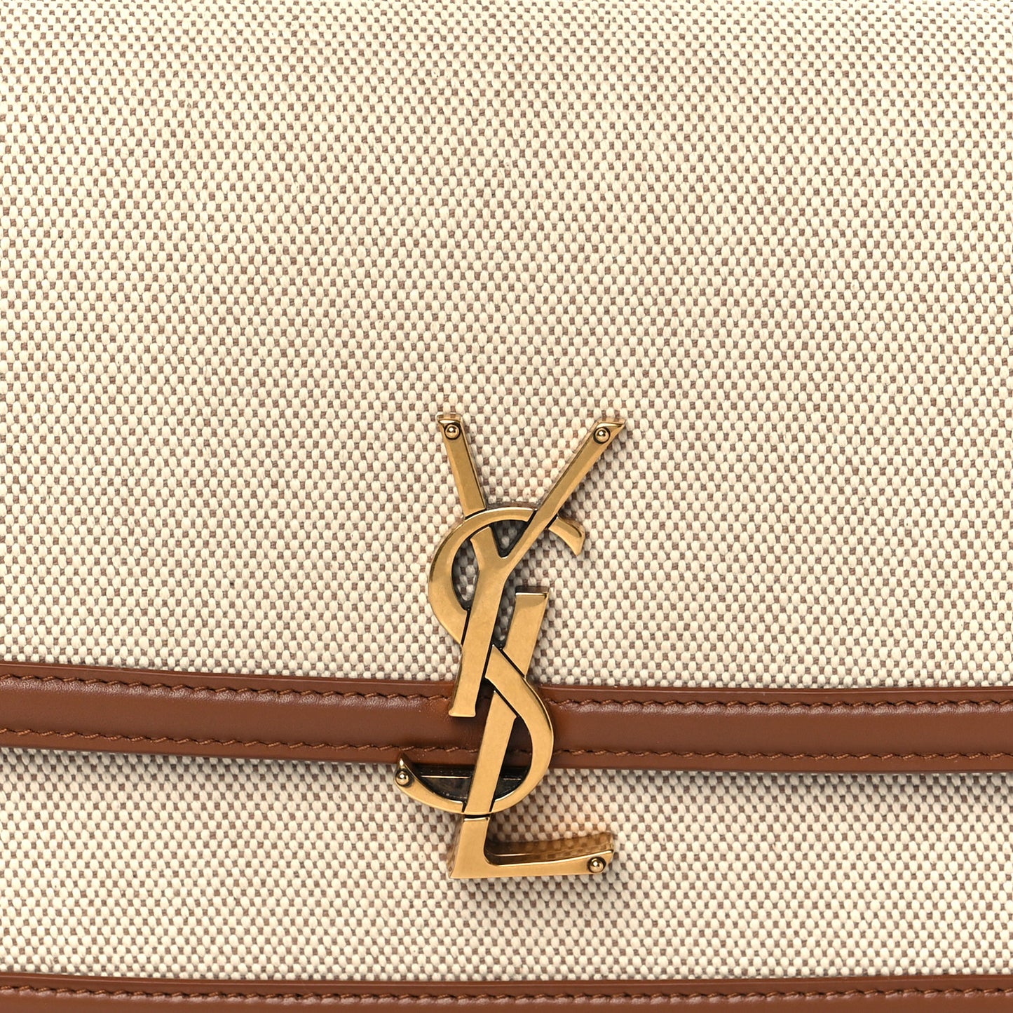 Canvas Monogram Medium Solferino Satchel Beige Cognac