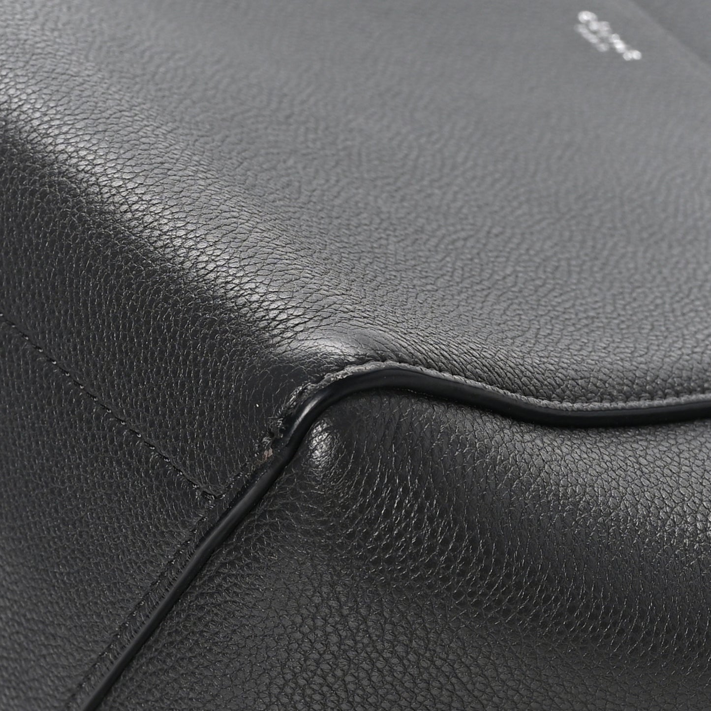 Soft Grained Calfskin Sangle Bucket Bag Black