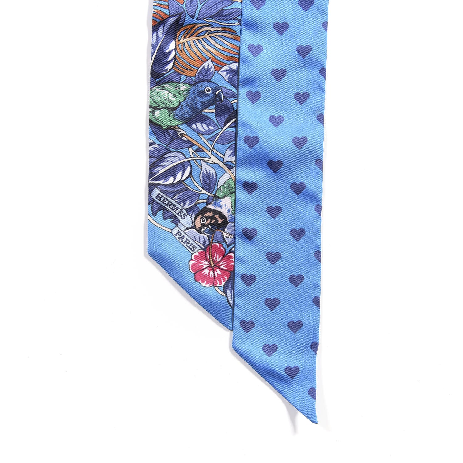 Hermes Silk Jungle Love Love Twilly Bleu Gitane Gris Bleuete 3 of 5