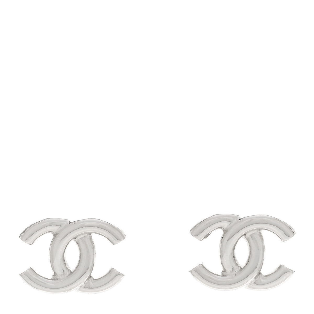 Metal CC Earrings Silver
