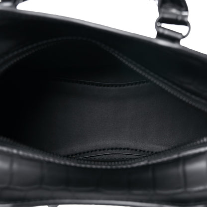 Balenciaga Semi Shiny Calfskin Crocodile Embossed Neo Classic Black Hardware Mini City Black 5 of 10