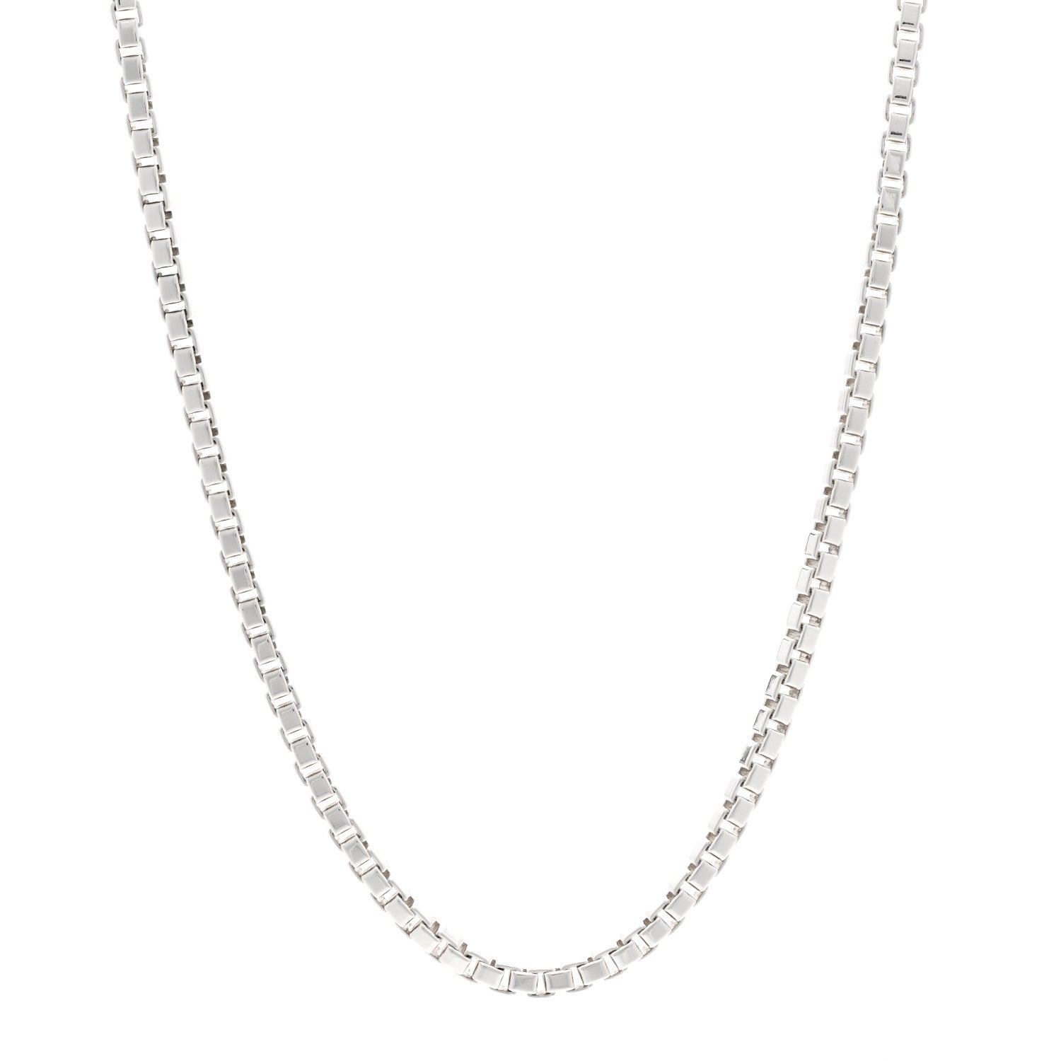 Tiffany Sterling Silver 4mm Venetian Link Necklace 1 of 4