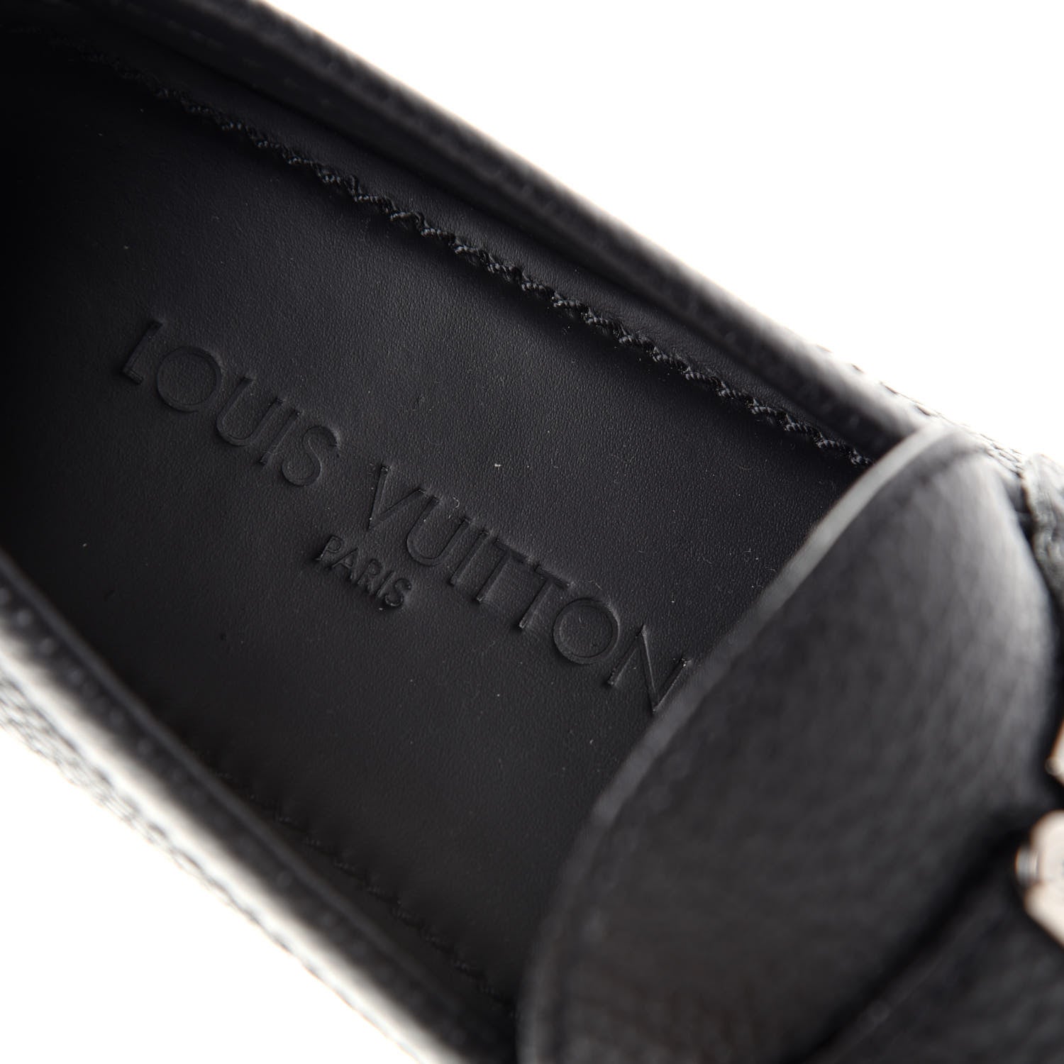 Louis Vuitton Calfskin Racetrack Moccasin Loafers 6.5 Black 8 of 10