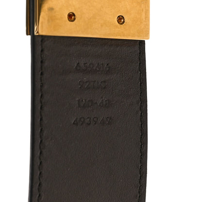 Gucci GG Supreme Monogram Plutone Calfskin Double G Reversible 37mm Belt 120 48 Beige Ebony New Acero 3 of 5