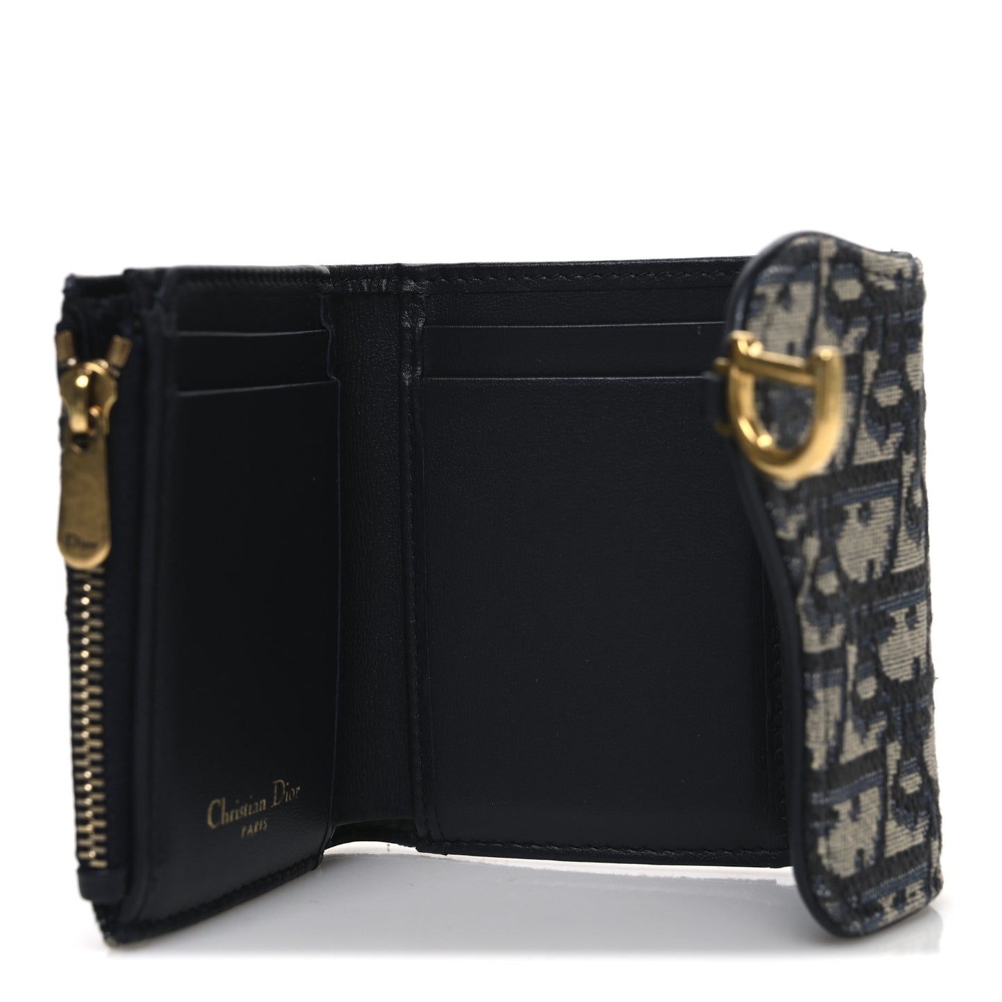 Oblique Saddle Lotus Wallet Blue