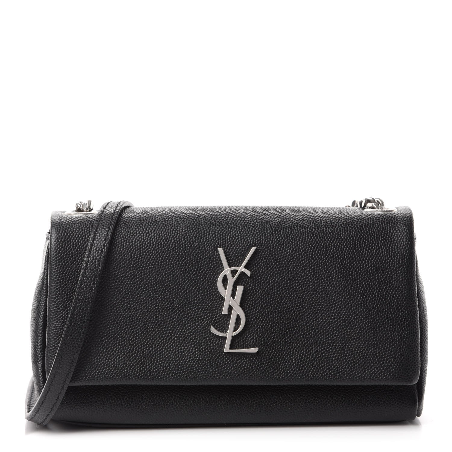 Saint Laurent Grain De Poudre Monogram Toy West Hollywood Fold-Over Bag Black 1 of 11