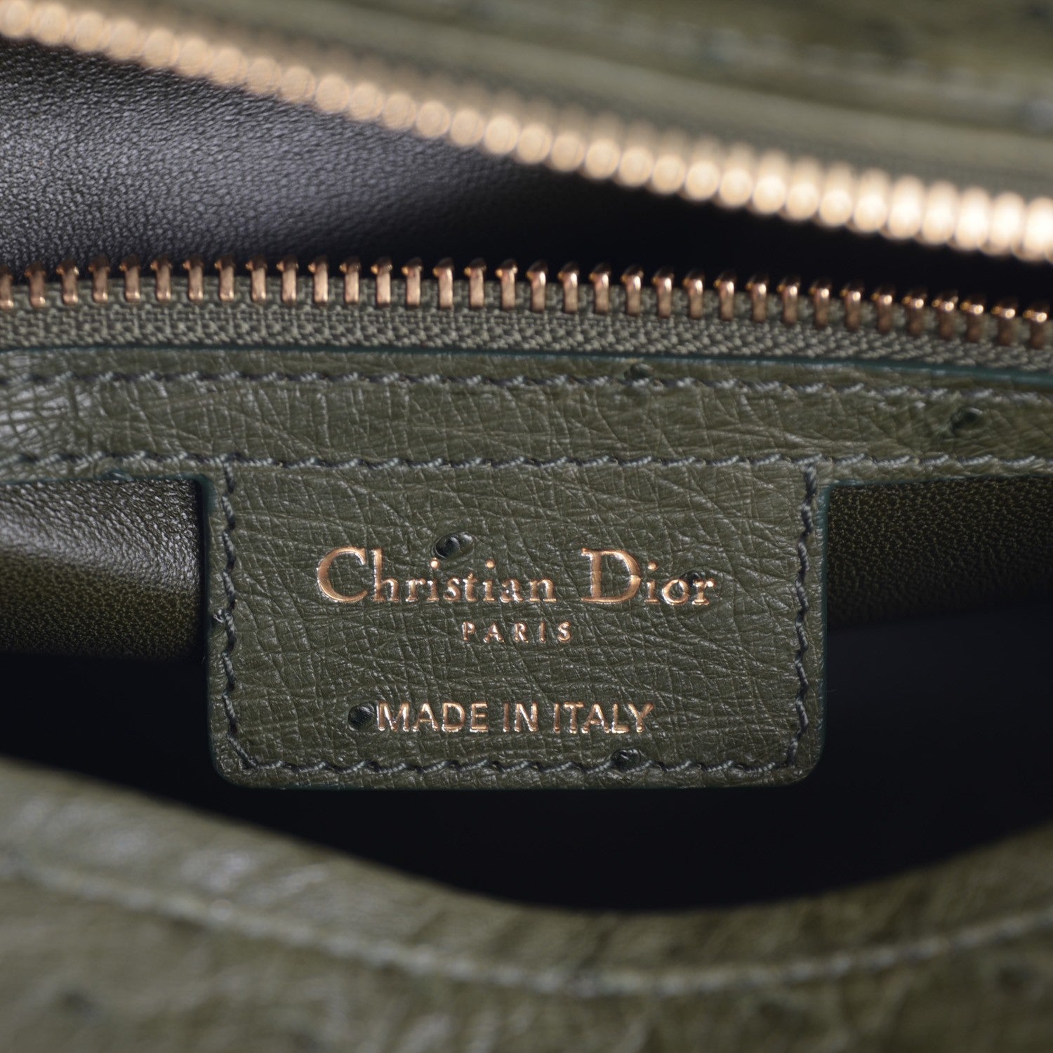 Christian Dior Ostrich Large Lady Dior Green 6 of 7