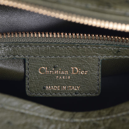 Christian Dior Ostrich Large Lady Dior Green 6 of 7