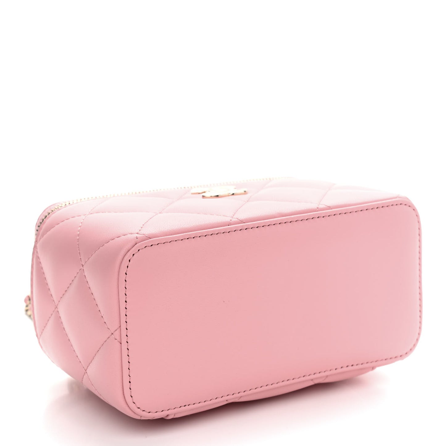 Lambskin Resin Elegant Chain Vanity Case Pink