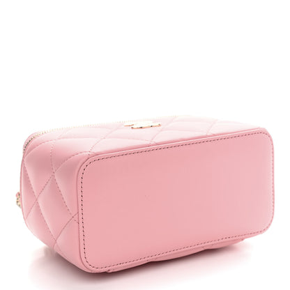 Chanel Lambskin Resin Elegant Chain Vanity Case Pink 4 of 9