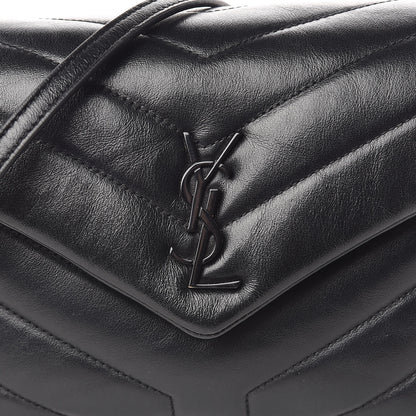 Saint Laurent Calfskin Y Quilted Monogram Toy Loulou Crossbody Bag Black 10 of 11
