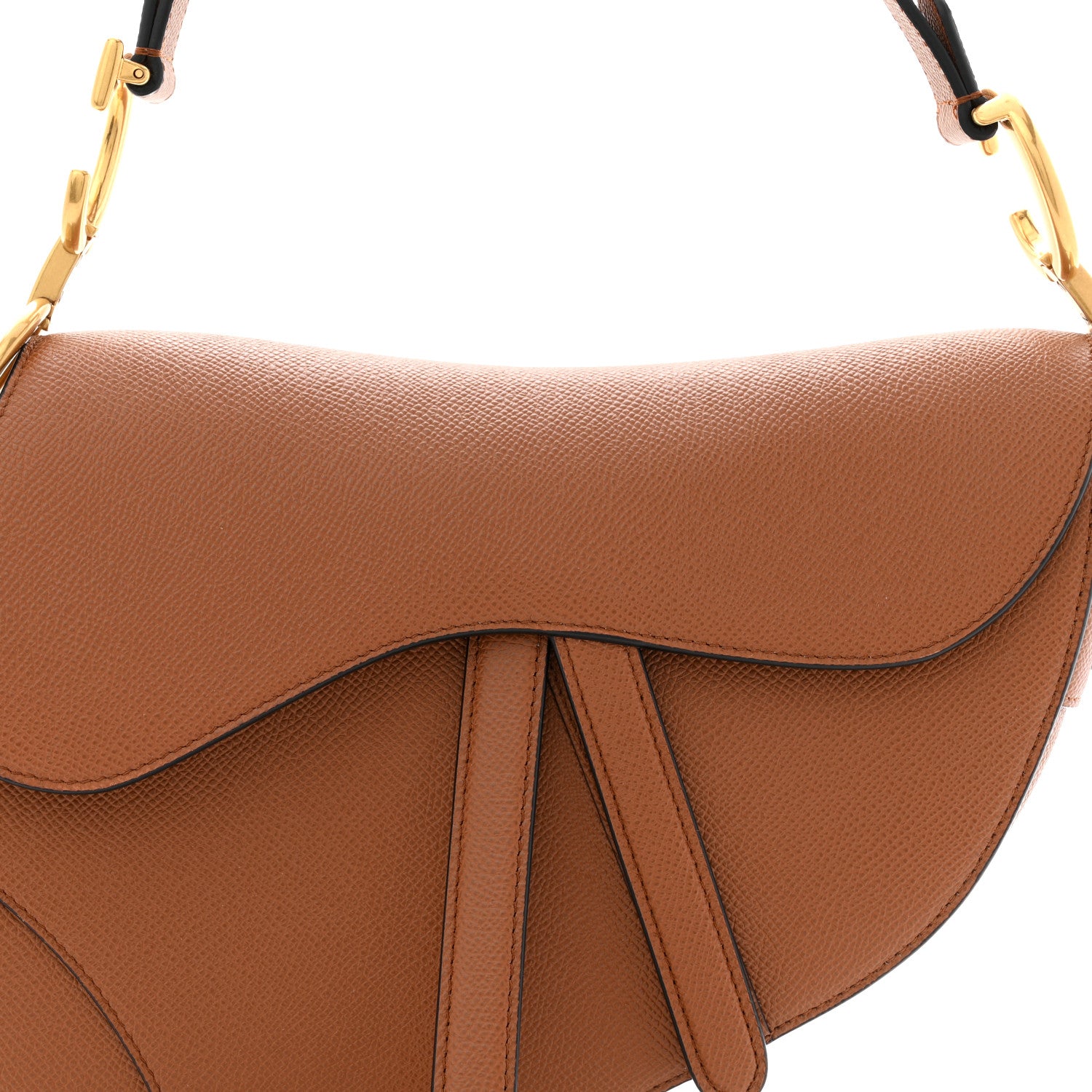 Christian Dior Grained Calfskin Saddle Bag With Strap Camello 8 of 11