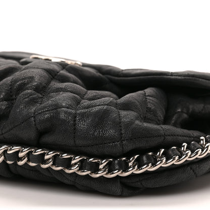 Chanel Washed Lambskin Quilted Medium Chain Around Messenger Black 9 of 9