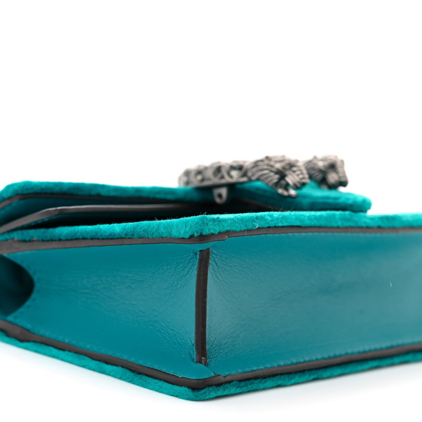Velvet Super Mini Dionysus Shoulder Bag Pavone Cyan