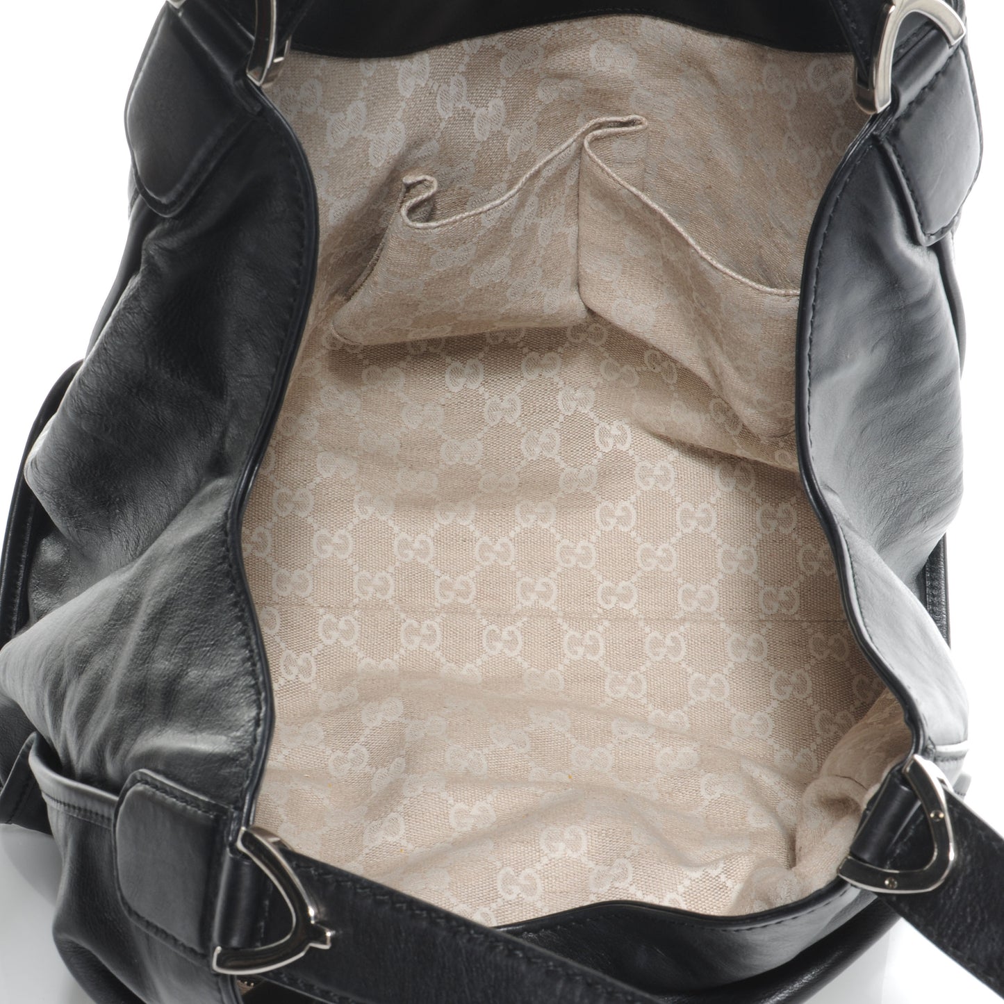 Washed Leather Medium Soft Stirrup Top Handle Bag Black