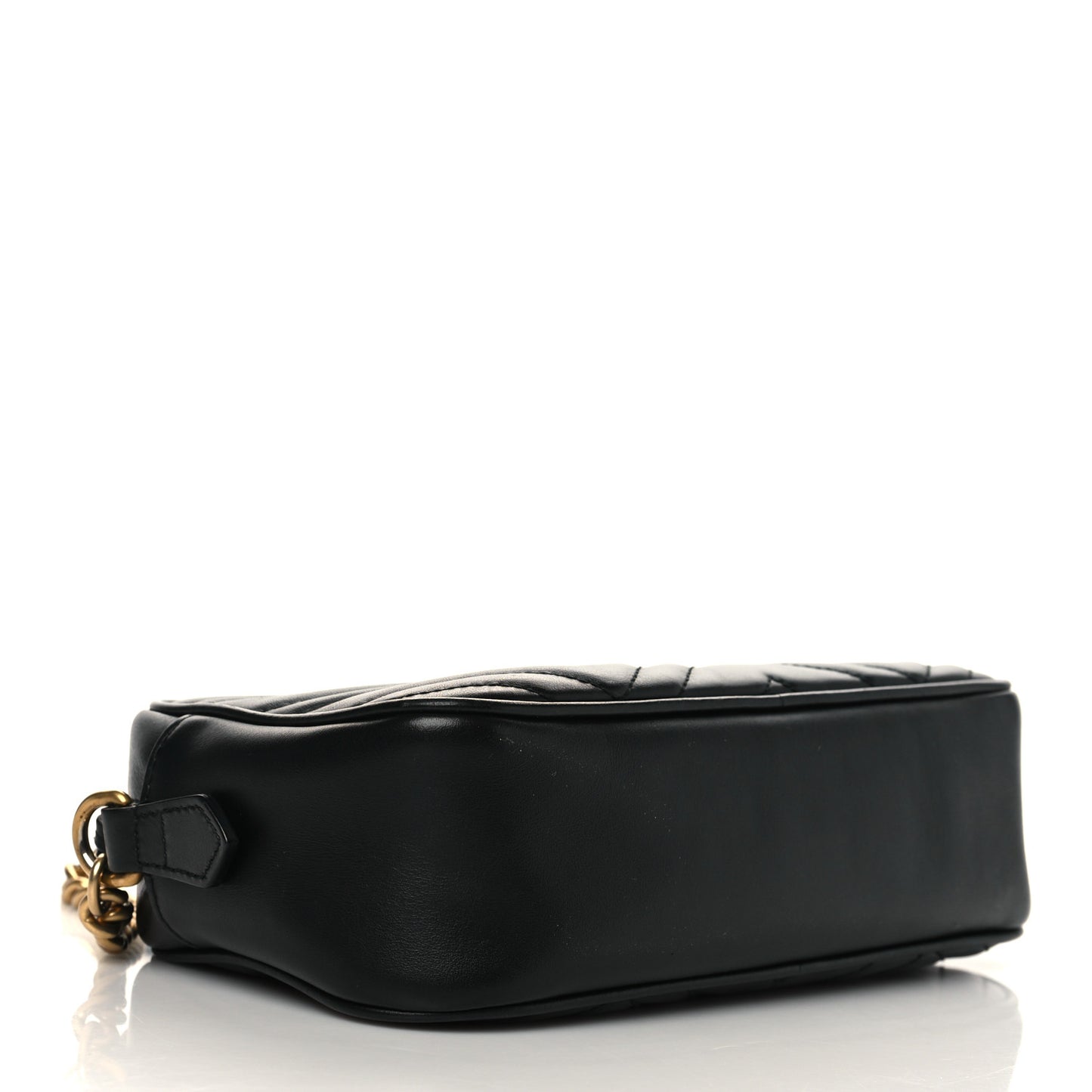 Calfskin Matelasse Small GG Marmont Chain Shoulder Bag Black