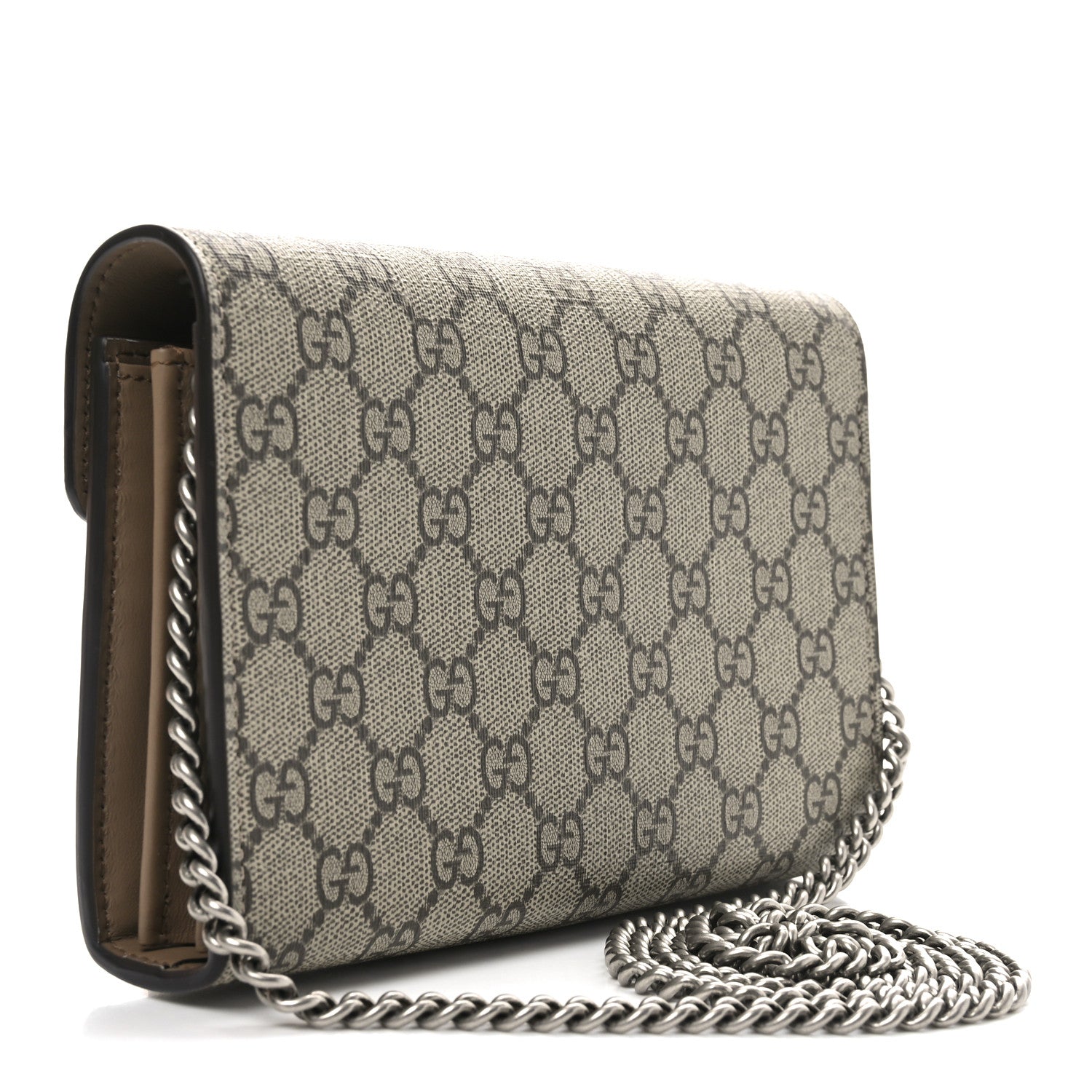 Gucci GG Supreme Monogram Mini Dionysus Chain Wallet Beige Taupe 3 of 11