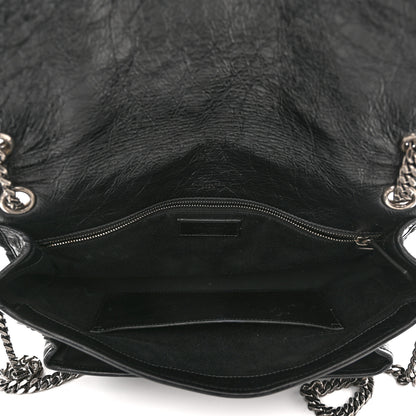 Saint Laurent Crinkled Calfskin Matelasse Monogram Large Niki Chain Satchel Black 5 of 11