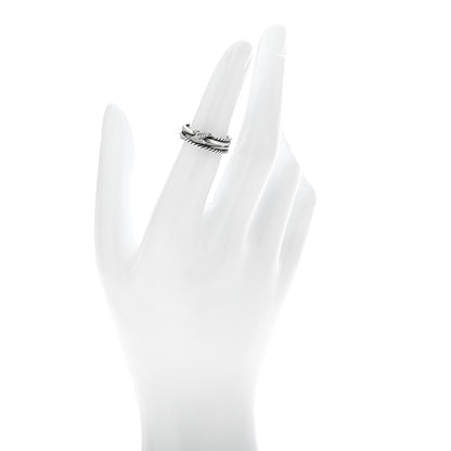 David Yurman Sterling Silver Diamond X Crossover Ring 49 4.75 2 of 4