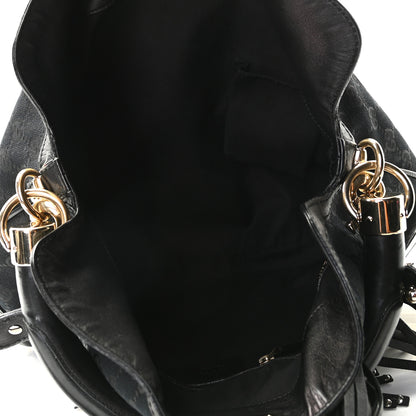 Gucci Monogram Medium Indy Top Handle Hobo Black 6 of 11