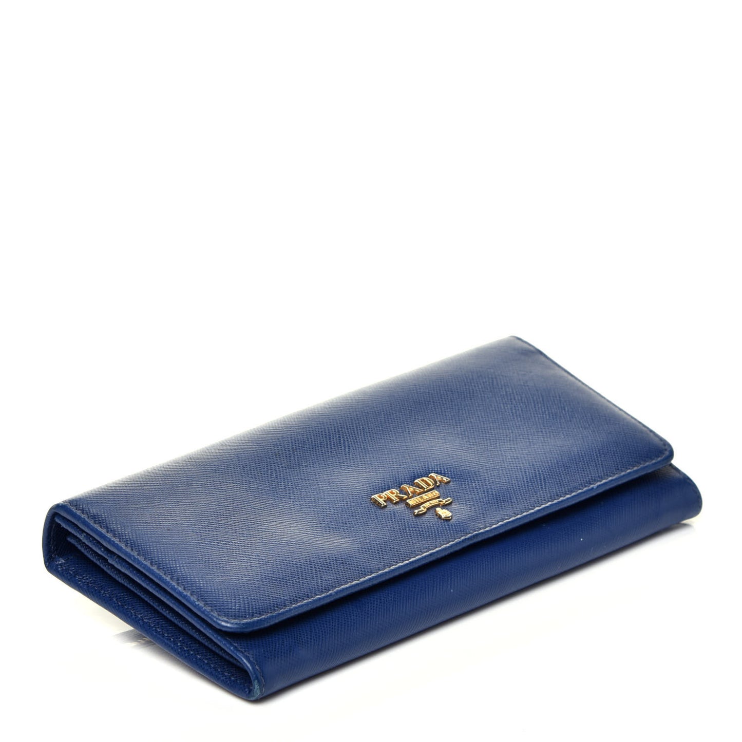Saffiano Metal Continental Flap Wallet Bleuette