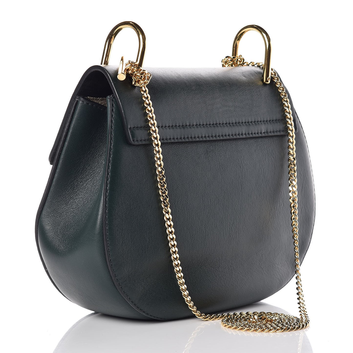 Suede Smooth Calfskin Drew Shoulder Bag Intense Green
