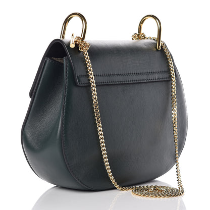 Chloe Suede Smooth Calfskin Drew Shoulder Bag Intense Green 3 of 9