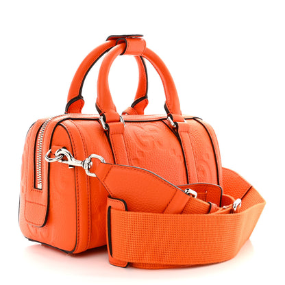 Gucci Piuma Calfskin Jumbo GG Embossed Mini Duffle Bag Good Orange 3 of 10