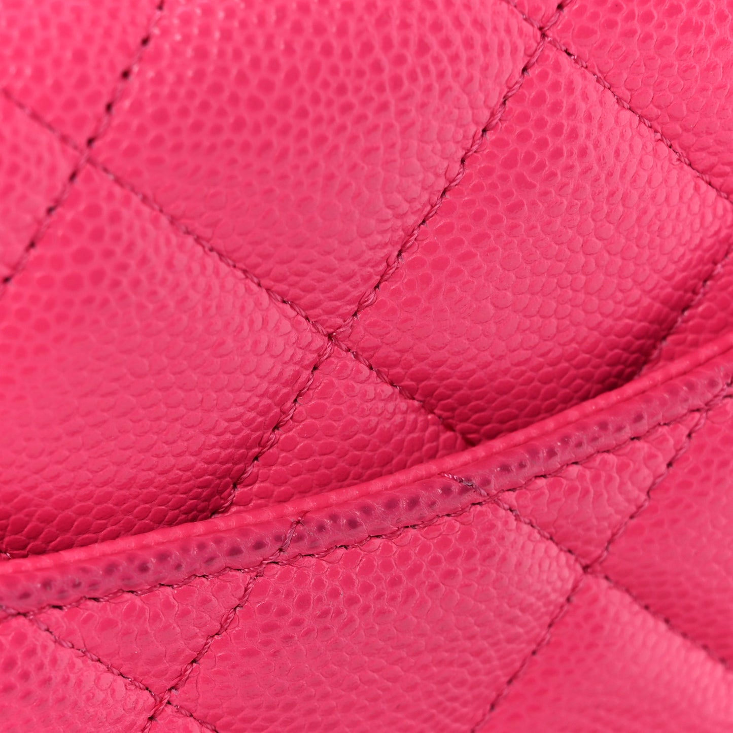 Caviar Quilted Wallet on Chain WOC Fuchsia