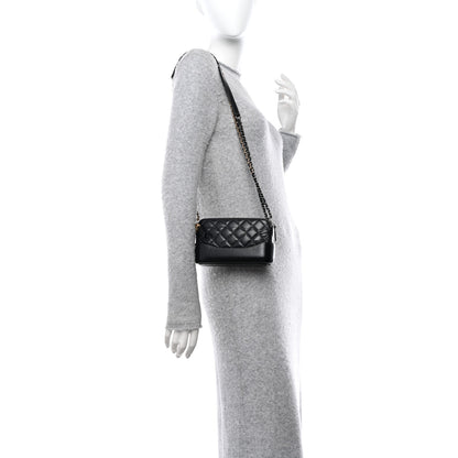 Chanel Aged Calfskin Quilted Small Gabrielle Clutch With Chain Black 2 of 13