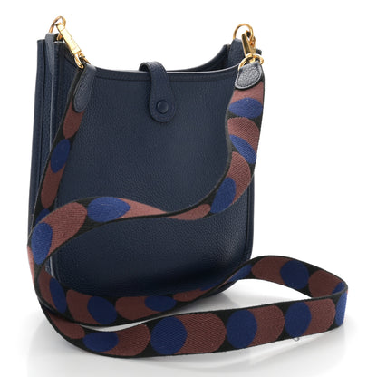 Hermes Taurillon Clemence Flipperball Sangle Evelyne TPM Bleu Saphir Black Bleu Saphir 3 of 13