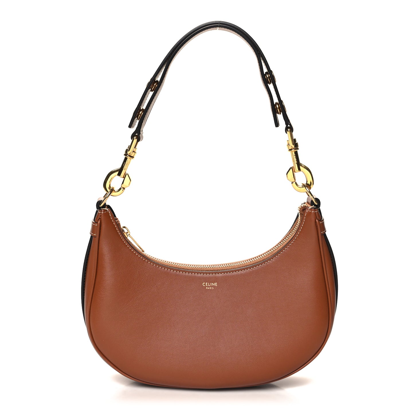 Smooth Calfskin Medium Strap Ava Shoulder Bag Tan