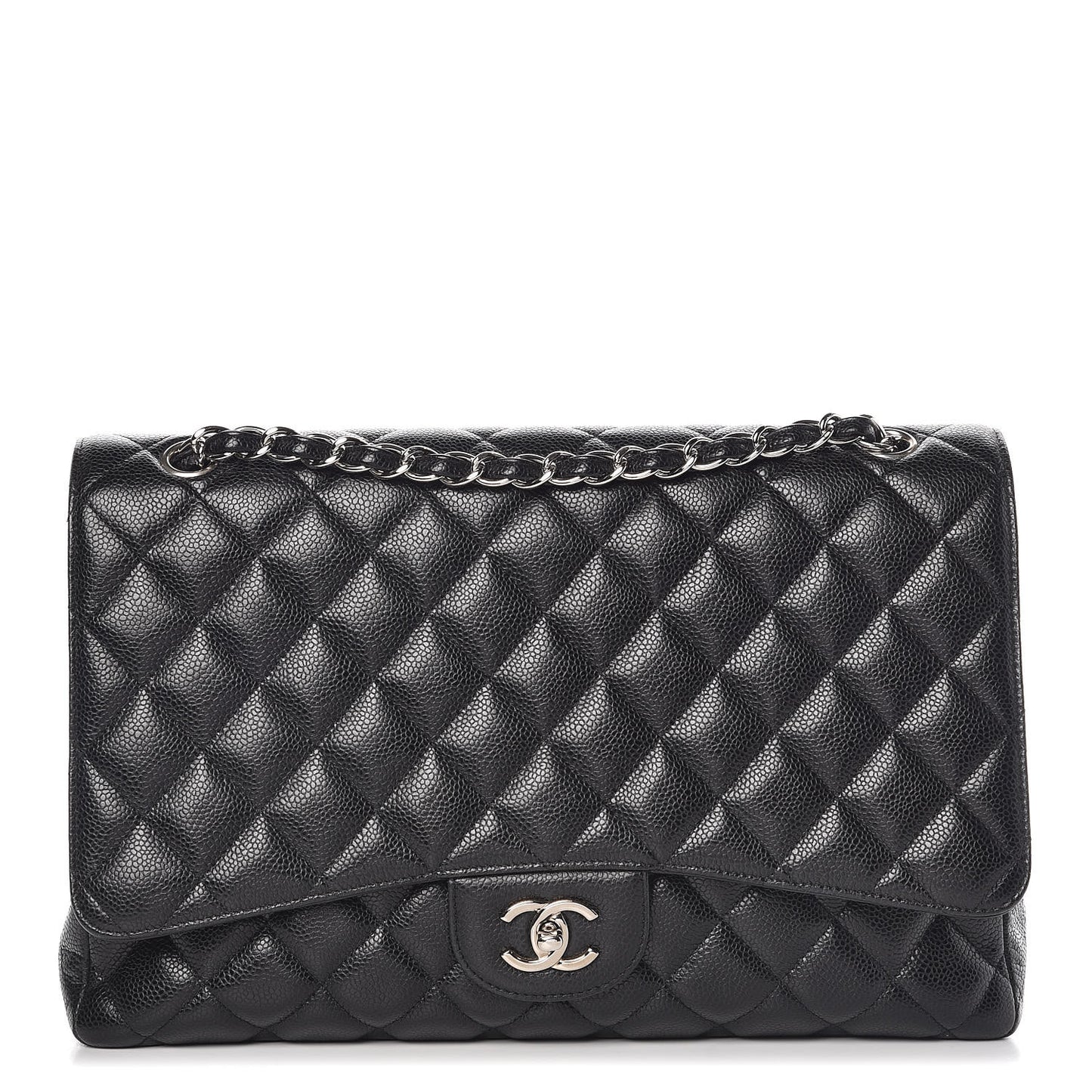 Caviar Quilted Maxi Single Flap Black