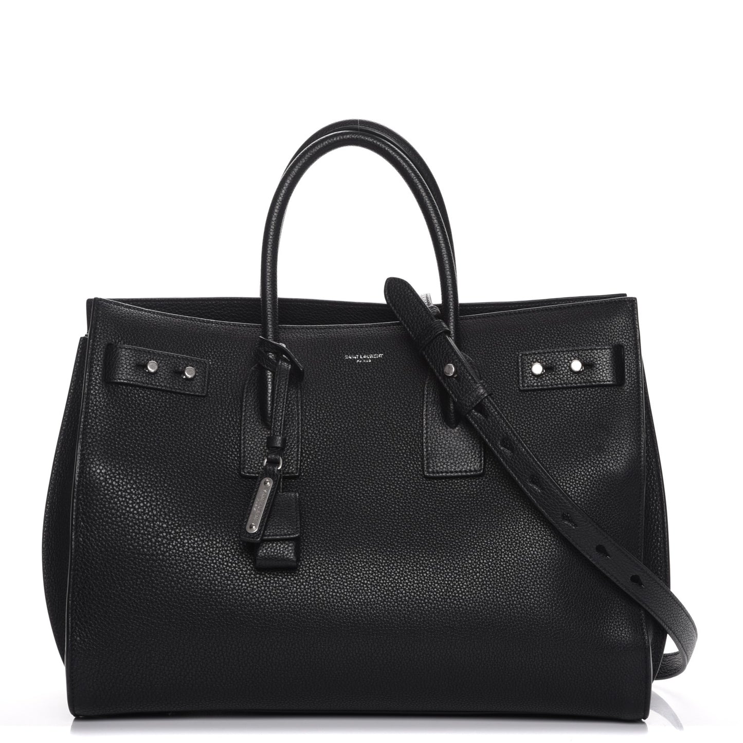 Grained Calfskin Medium Supple Sac De Jour Black