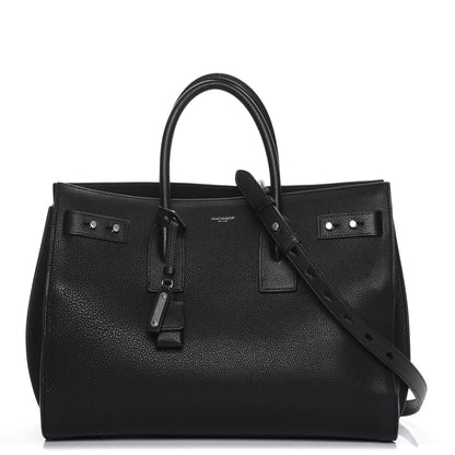 Saint Laurent Grained Calfskin Medium Supple Sac De Jour Black 1 of 18