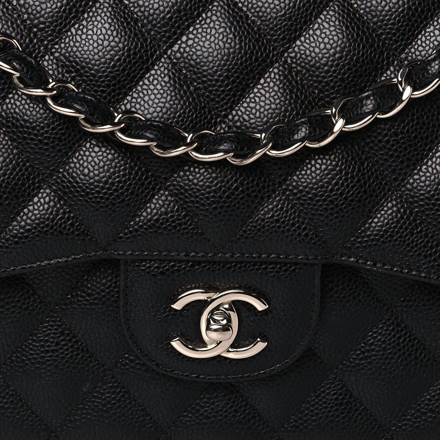 Chanel Caviar Quilted Jumbo Double Flap Black 8 of 10