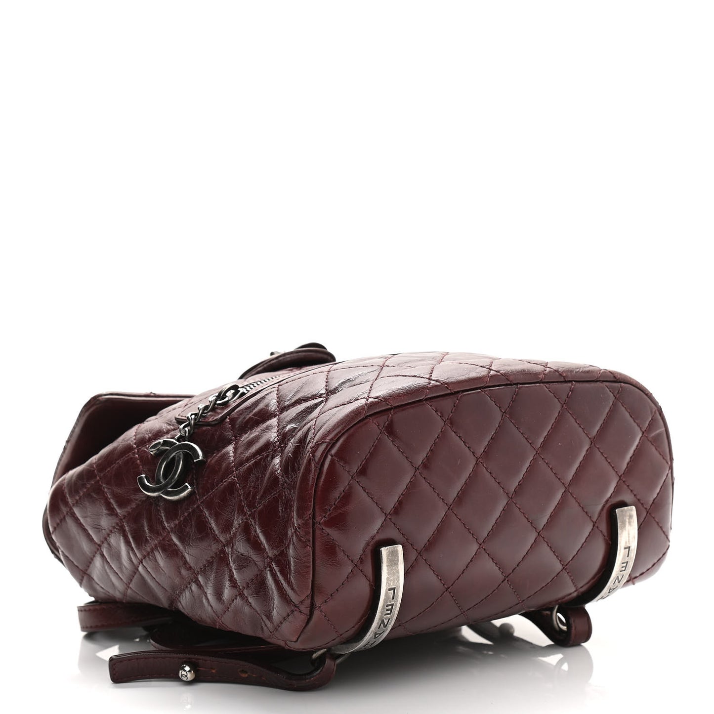 Glazed Calfskin Quilted Small Salzburg Backpack Burgundy