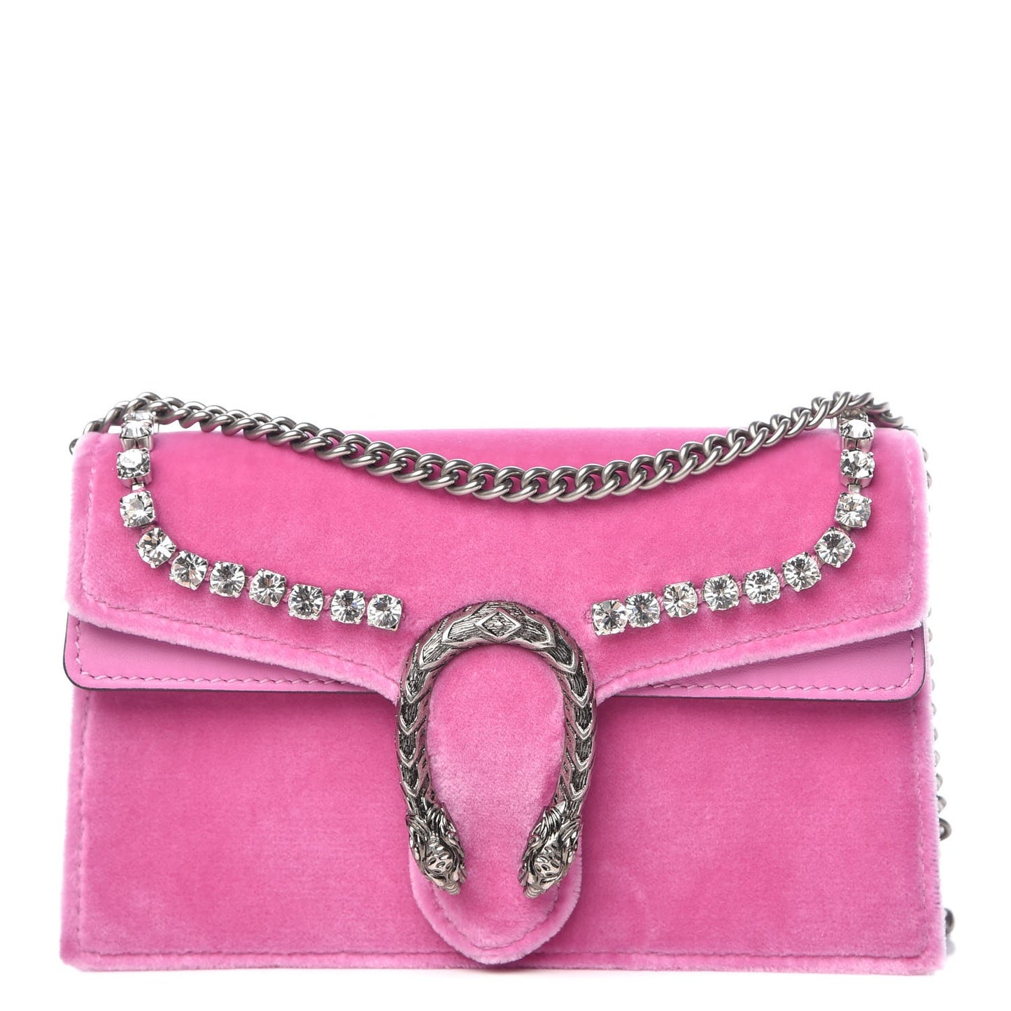 Velvet Crystal Super Mini Dionysus Shoulder Bag Malva