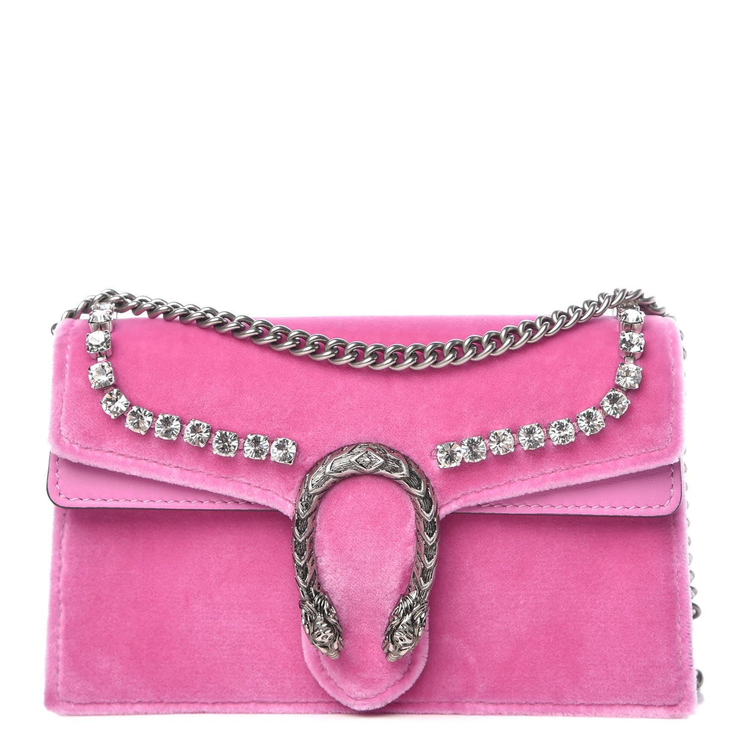 Gucci Velvet Crystal Super Mini Dionysus Shoulder Bag Malva 1 of 8
