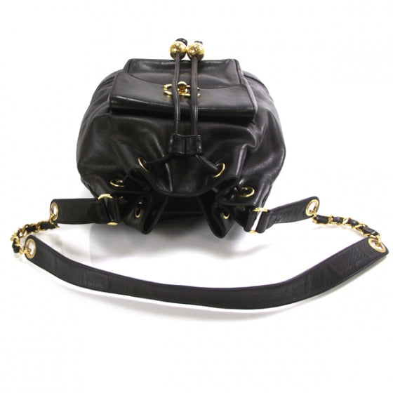 Chanel Lambskin Drawstring Bag Black 6 of 14