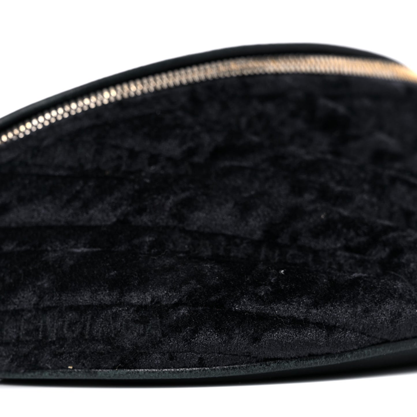 Crushed Velvet Logo Embossed XXS Souvenir Belt Bag Black