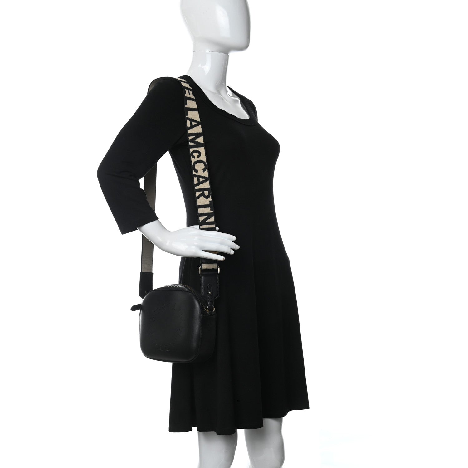Stella McCartney Eco Alter Nappa Perforated Logo Mini Bag Black 3 of 8