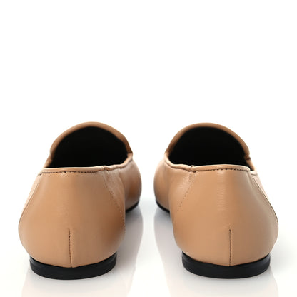 Chanel Lambskin Grosgrain Cap Toe CC Moccasin Loafers 35 Beige Black 5 of 10