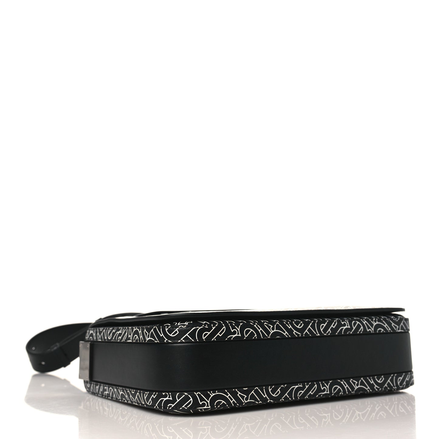 Calfskin Monogram TB Print Messenger Bag Black White