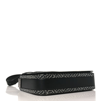 Burberry Calfskin Monogram TB Print Messenger Bag Black White 3 of 7