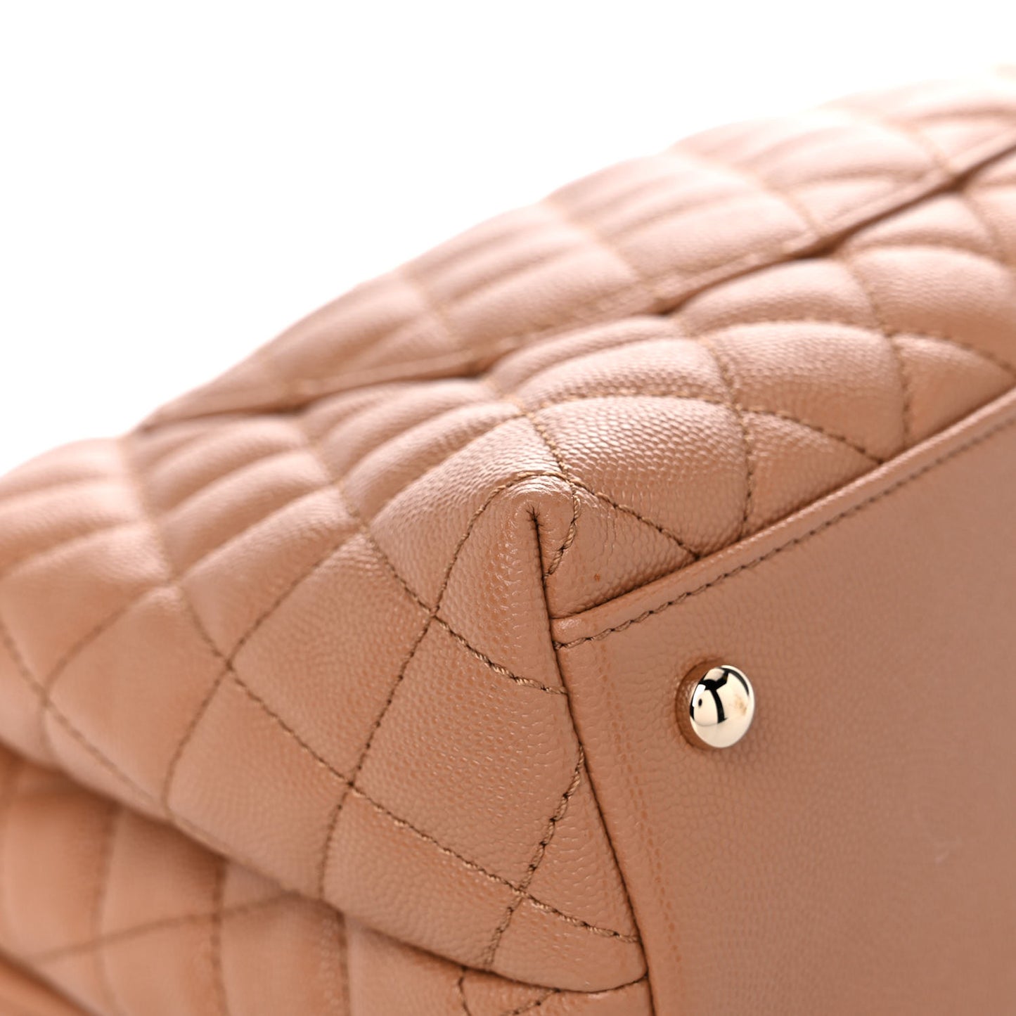 Caviar Quilted Small Coco Handle Flap Brown