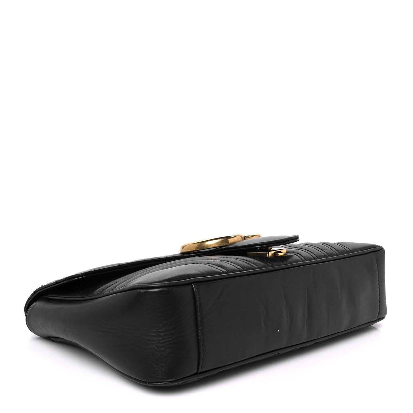 Calfskin Matelasse Medium GG Marmont Shoulder Bag Black