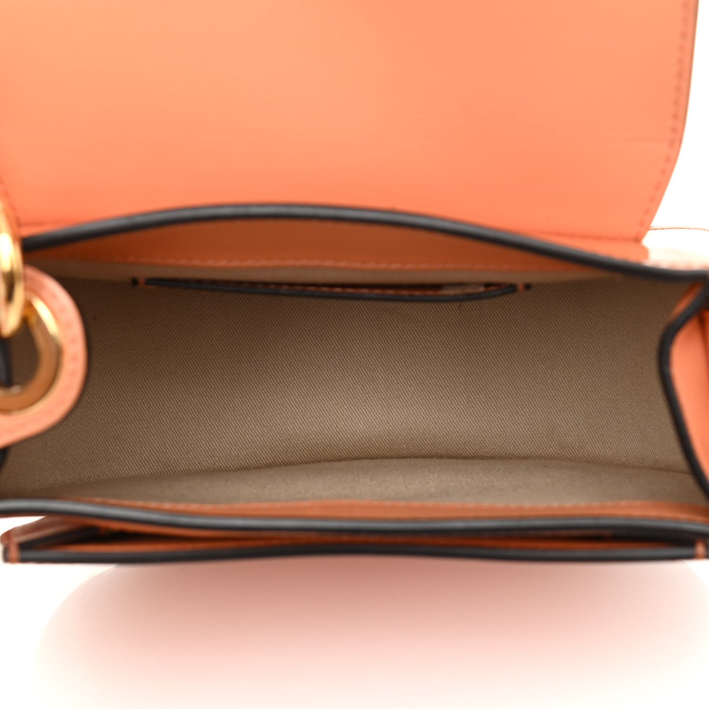Patent Calfskin Suede Small Tess Bag Autumnal Brown