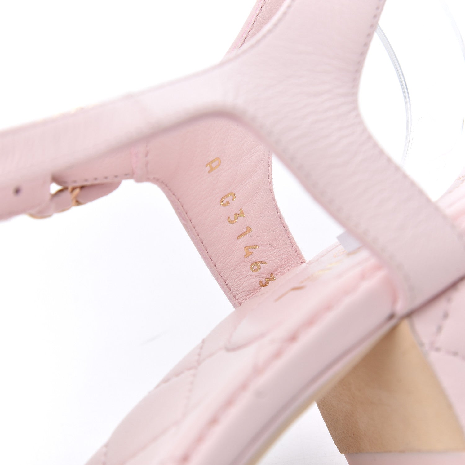 Chanel Lambskin Chain CC Logo Thong Sandals 38.5 Pink 12 of 18