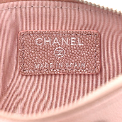 Chanel Metallic Caviar Chevron Quilted Small Vintage Mademoiselle Cosmetic Case Pink 6 of 7